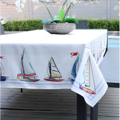 Harman Tablecloth Sailboat Stripes 60 x 120 Inch