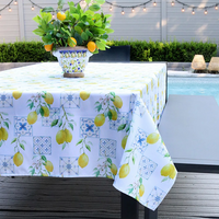 Tablecloth Lemon Tiles 60 x 90 Inch