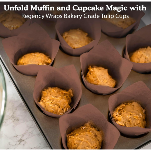 Regency Muffin Baking Cups Tulip Shaped Brown