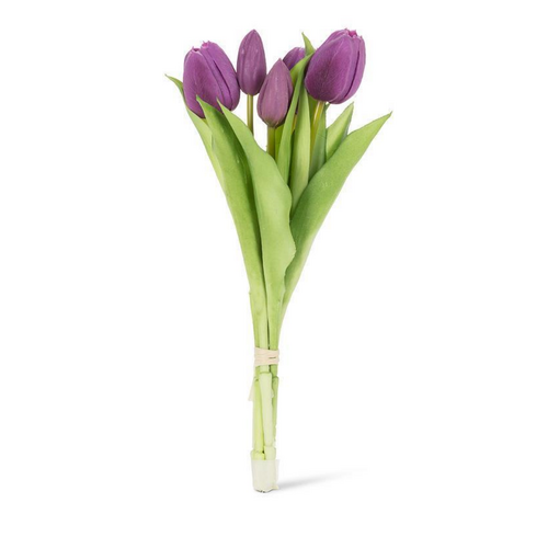 Abbott Lifelike 5 Stem Tulip Bunch Purple