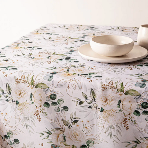 Texstyles Deco Tablecloth Floral Mist 58 x 108 Inch