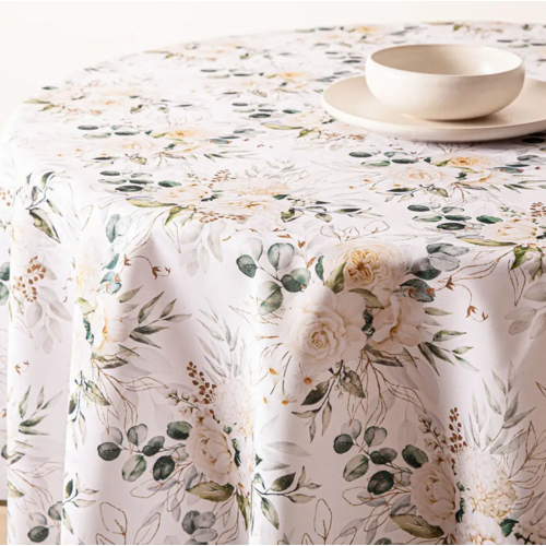 Texstyles Deco Tablecloth Floral Mist 70 Inch Round