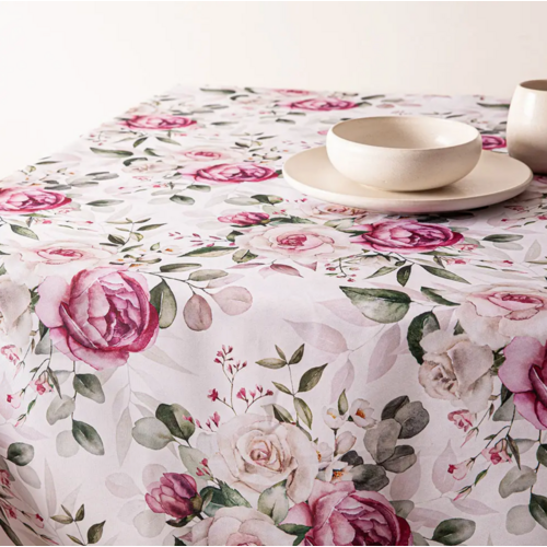 Texstyles Deco Tablecloth Wild Roses 58 x 94 Inch