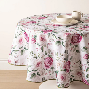 Texstyles Deco Tablecloth Wild Roses 70 Inch Round