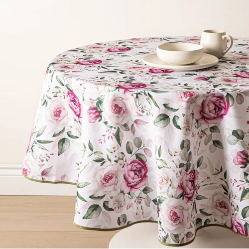 Texstyles Deco Tablecloth Wild Roses 70 Inch Round