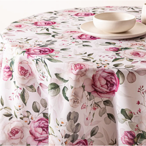 Texstyles Deco Tablecloth Wild Roses 70 Inch Round