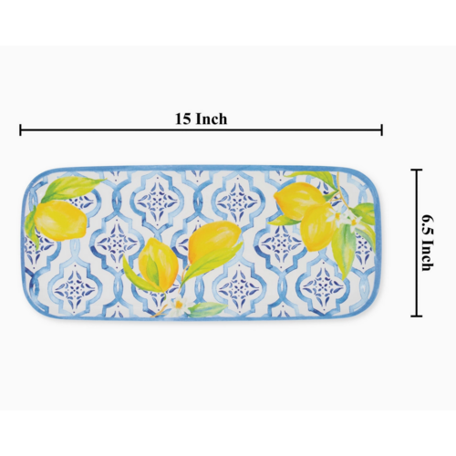 UPware Rectangular Tray Lovely Lemons 15 Inch