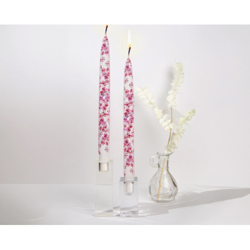 Flatyz Flat Taper Candle Pink Cherry Blossoms Set of 2
