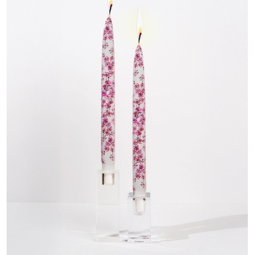 Flatyz Flat Taper Candle Pink Cherry Blossoms Set of 2