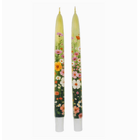 Flat Taper Candle Spring is Here Set of 2