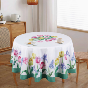 Texstyles Deco Tablecloth Tulips 60 Inch Round