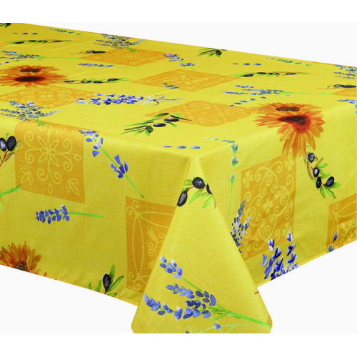 Texstyles Deco Tablecloth Oliviera Yellow 58 x 108 Inch