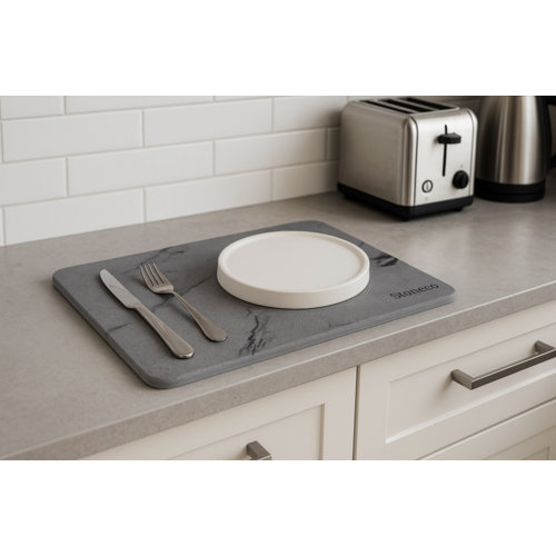 Texstyles Deco Stone Drying Mat Marble White