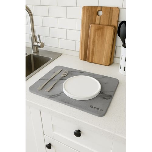 Texstyles Deco Stone Drying Mat Marble White