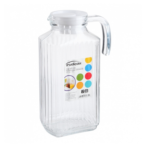 TRUDEAU Glass Jug with Lid Linea 63.5oz