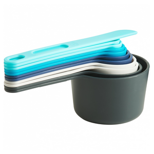 TRUDEAU Measuring Cup Spoon Set Blue Trudeau
