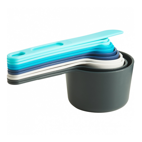 TRUDEAU Measuring Cup Spoon Set Blue Trudeau