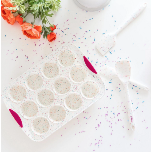 TRUDEAU Muffin Pan Structure Silicone Confetti