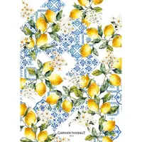 Garnier Thiebaut Tea Towel Citrons Azule Bleu
