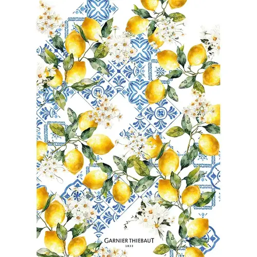 Garnier Thiebaut Garnier Thiebaut Tea Towel Citrons Azule Bleu