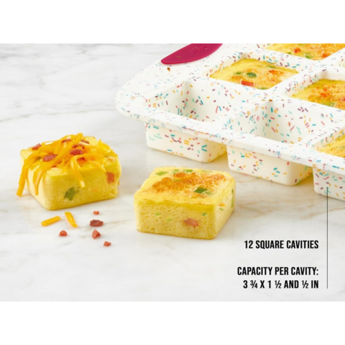 TRUDEAU Brownie Pan Egg Bites Structure Silicone Confetti