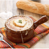 Onion Soup Bowl With Lid Brown Stoneware 375 mL