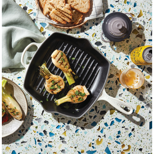 Le Creuset Square Skillet Grill 26 cm Meringue