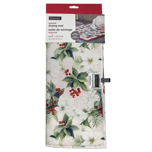 Harman Drying Mat White Poinsettia Harman Drying Mat White Poinsettia