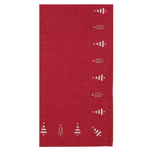 Harman Tree Hemstitch Red Napkin