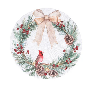 Harman Placemat Cardinal Wreath Woven Harman Placemat Cardinal Wreath Woven
