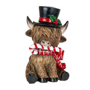 Christmas Tradition Highland Cow with a Top Hat 5 Inch Christmas Tradition Highland Cow with a Top Hat 5 Inch