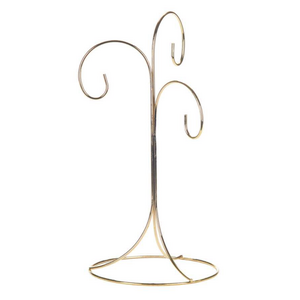 Christmas Tradition 3 Arm Ornament Stand Gold 11 Inch