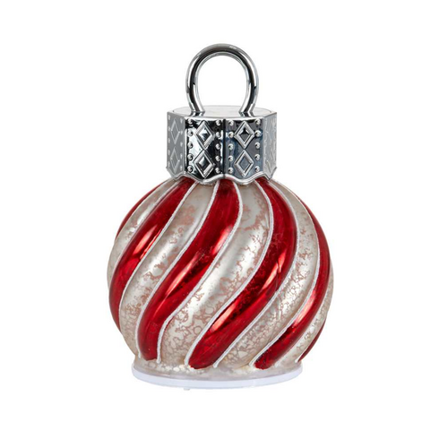 Christmas Tradition Rotating LED Candy Stripe Ornament 4.5 Inch
