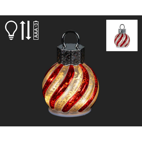 Christmas Tradition Rotating LED Candy Stripe Ornament 4.5 Inch