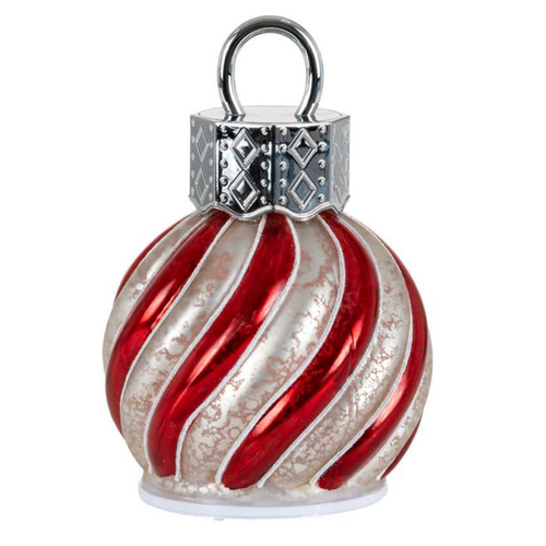 Christmas Tradition Rotating LED Candy Stripe Ornament 6 Inch
