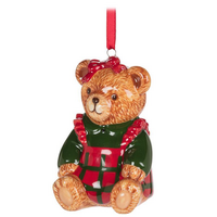 Teddy Bear Bow Ornament