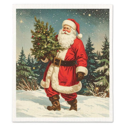 Abbott Swedish Cloth Vintage Santa with Tree Abbott Swedish Cloth Vintage Santa with Tree