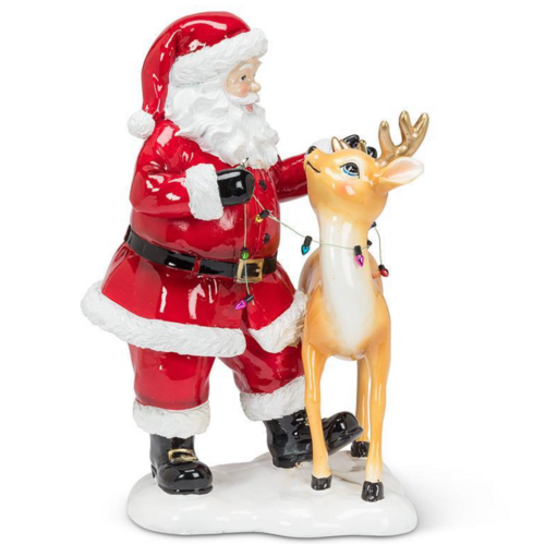 Abbott Santa & Reindeer with Christmas Lights Abbott Santa & Reindeer with Christmas Lights