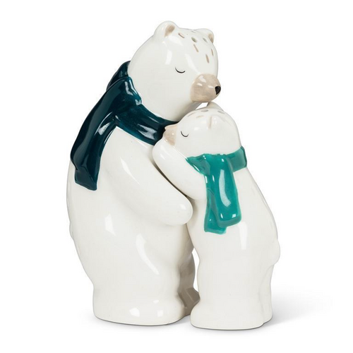 Abbott Salt and Pepper Shakers Hugging Polar Bear Abbott Salt and Pepper Shakers Hugging Polar Bear