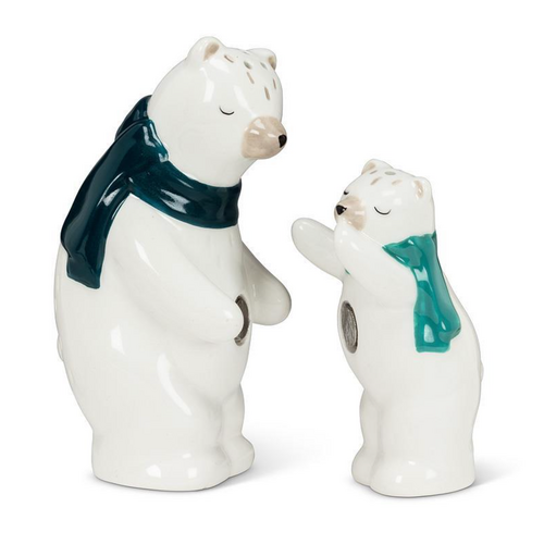 Abbott Salt and Pepper Shakers Hugging Polar Bear Abbott Salt and Pepper Shakers Hugging Polar Bear