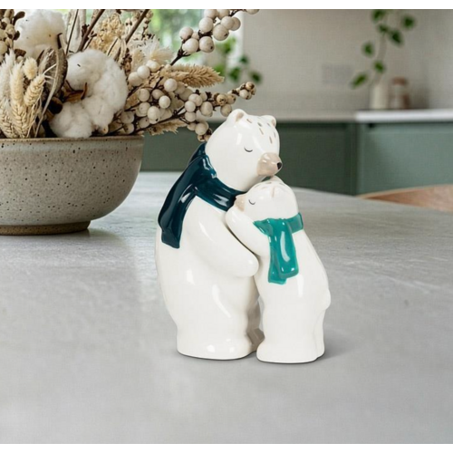 Abbott Salt and Pepper Shakers Hugging Polar Bear Abbott Salt and Pepper Shakers Hugging Polar Bear