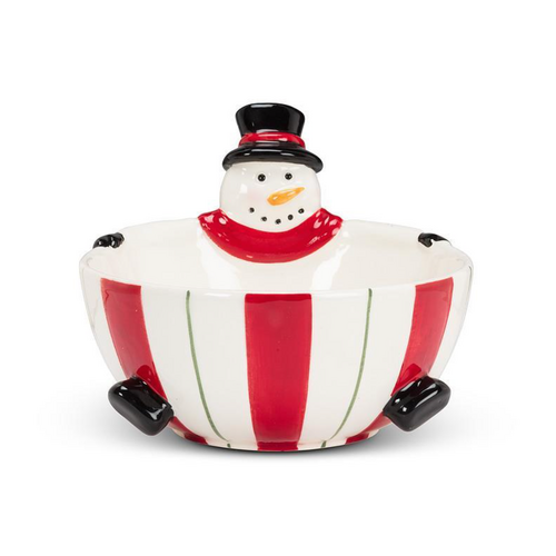 Abbott Candy Bowl Snowman & Stripes Abbott Candy Bowl Snowman & Stripes
