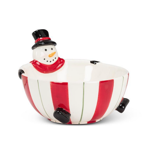 Abbott Candy Bowl Snowman & Stripes Abbott Candy Bowl Snowman & Stripes
