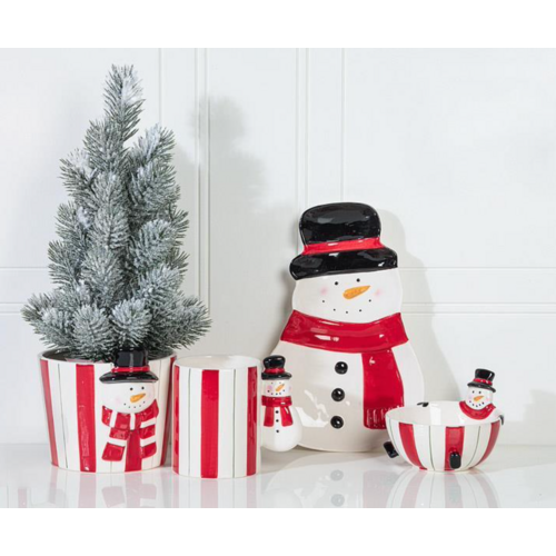 Abbott Candy Bowl Snowman & Stripes Abbott Candy Bowl Snowman & Stripes