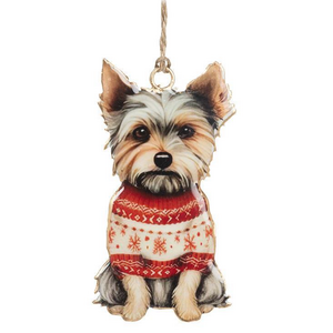 Abbott Yorkie in a Sweater Ornament