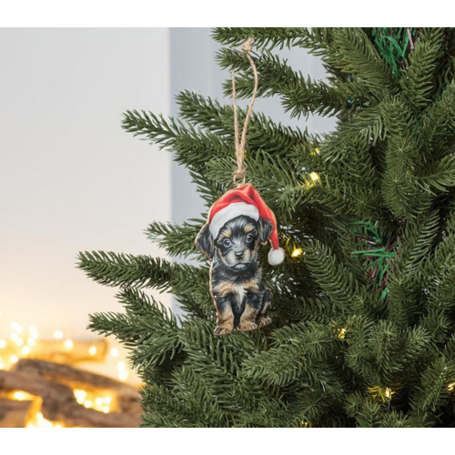 Abbott Puppy in Santa Hat Ornament Abbott Puppy in Santa Hat Ornament