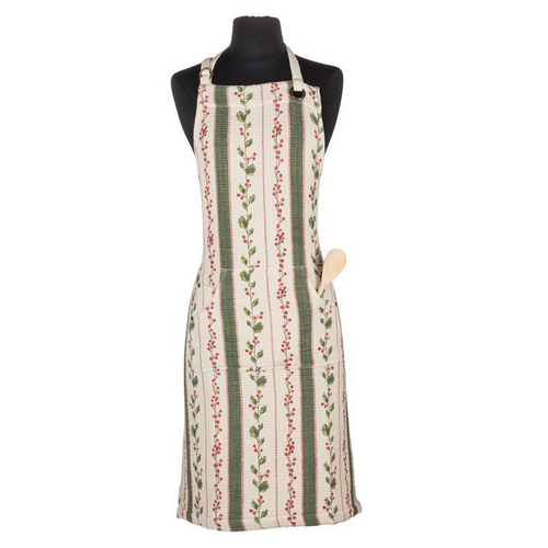 Abbott Apron Holly Berry Stripes Abbott Apron Holly Berry Stripes
