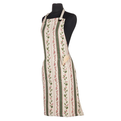 Abbott Apron Holly Berry Stripes Abbott Apron Holly Berry Stripes