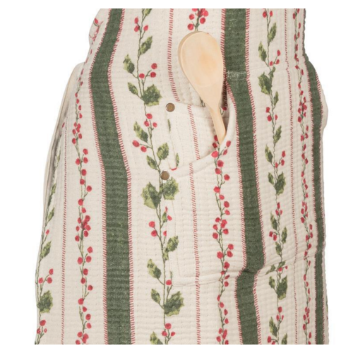 Abbott Apron Holly Berry Stripes Abbott Apron Holly Berry Stripes