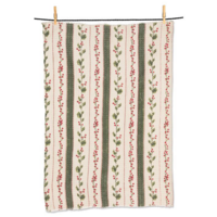 Tea Towel Holly Berry Stripes